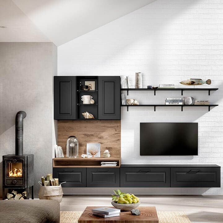 nobilia more than kitchen wohnzimmer regal schwarz vorschau